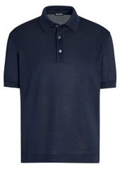 Zegna short-sleeve silk polo shirt