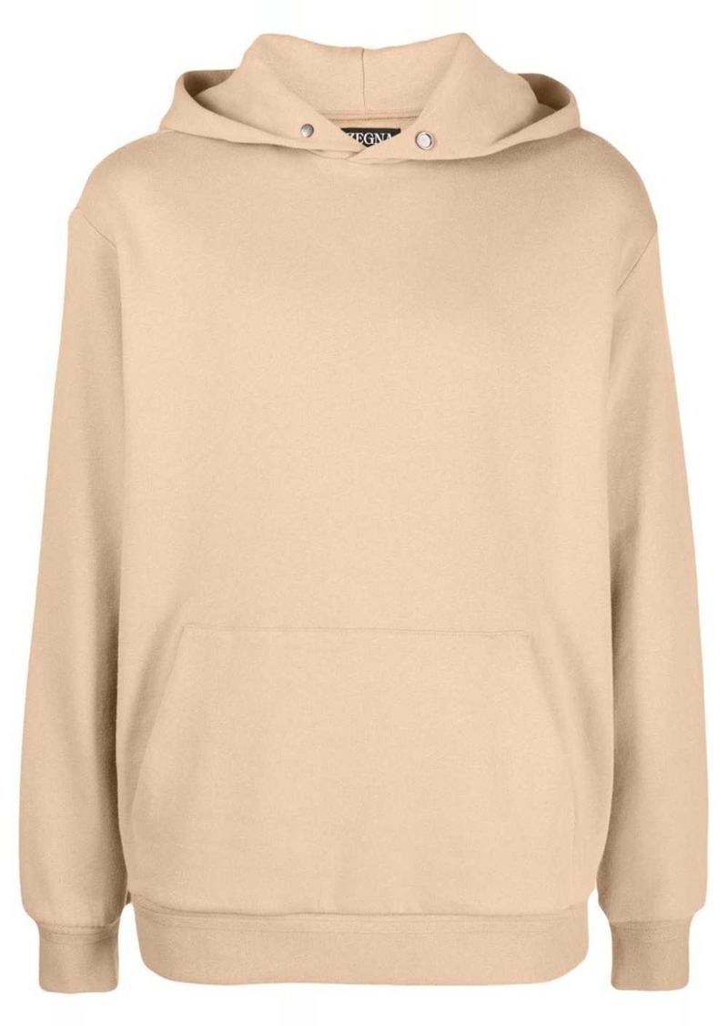 Zegna slouchy-hood cotton blend hoodie