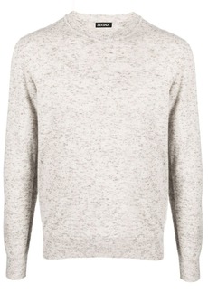 Zegna speckled-knit crew-neck jumper