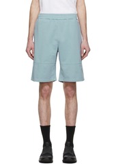 Z Zegna Blue Solid French Terry Shorts