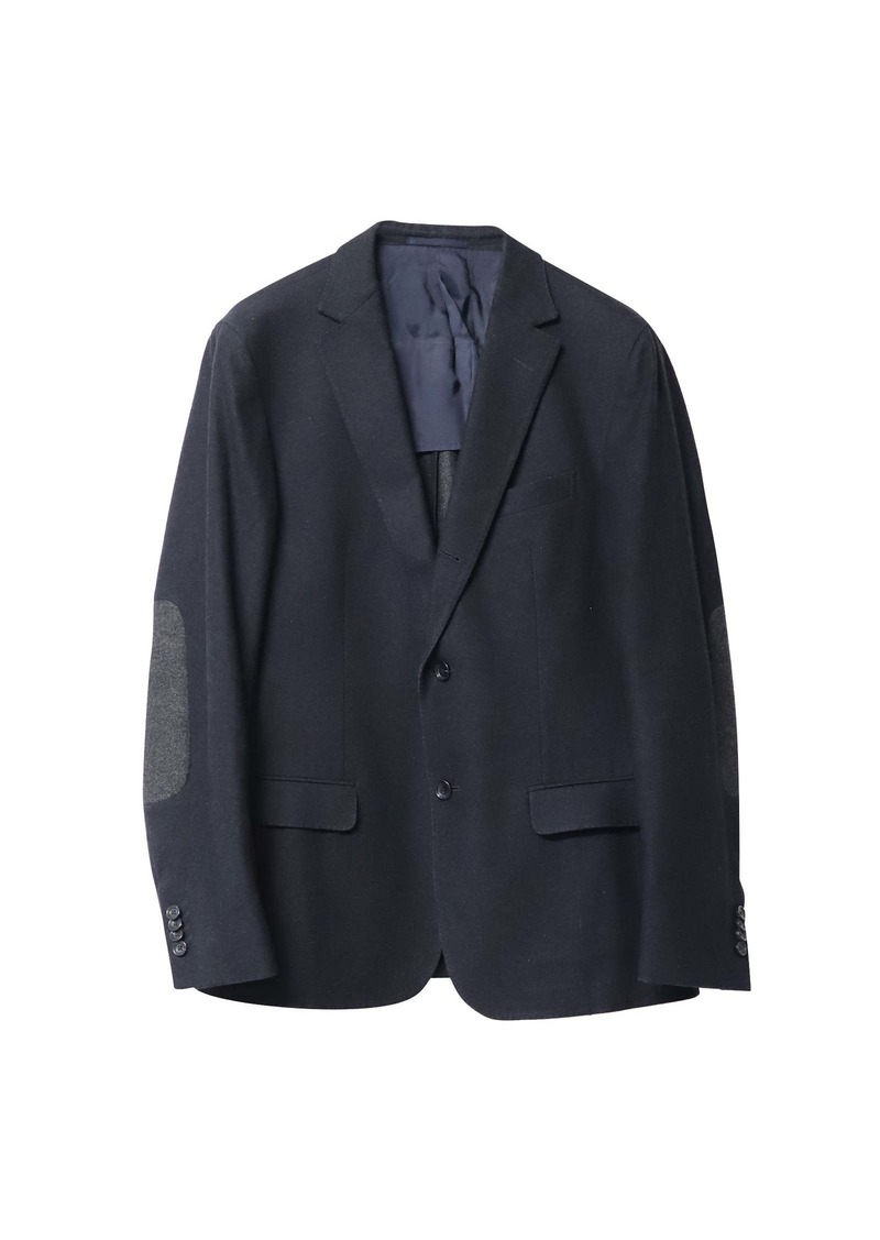 Z Zegna Elbow Patch Blazer Jacket in Black Wool