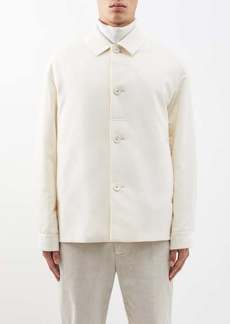 Zegna - Button-down Wool-blend Flannel Jacket - Mens - Cream