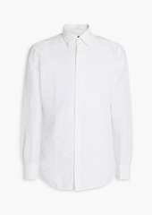 Zegna - Cotton and linen-blend seersucker shirt - White - XXL
