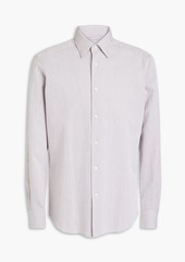 Zegna - Gingham cotton-seersucker shirt - White - XXL