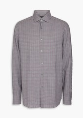 Zegna - Gingham cotton shirt - Burgundy - 3XL