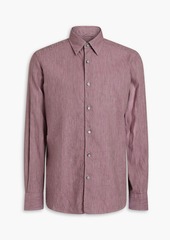 Zegna - Gingham linen and cotton-blend shirt - Burgundy - XXL