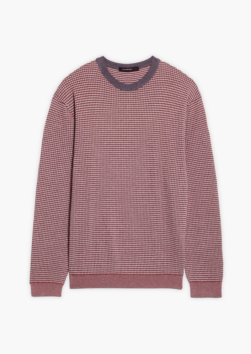 Zegna - Jacquard-knit cotton and cashmere-blend sweater - Gray - IT 58