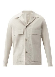 Zegna - Patch-pocket Cotton-blend Twill Overshirt - Mens - Beige