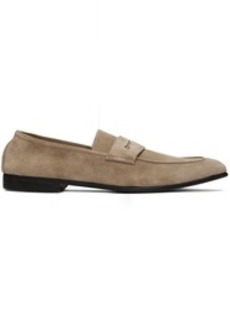 ZEGNA Beige Suede 'L'Asola' Loafers