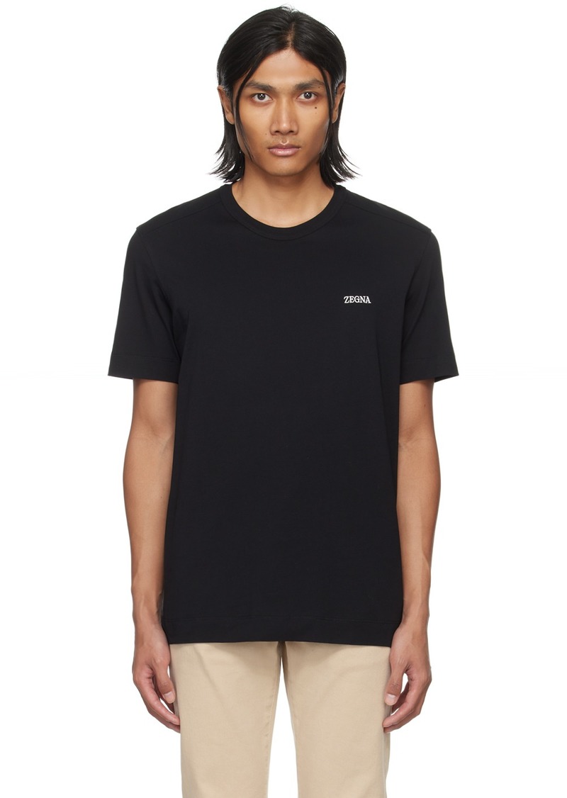 ZEGNA Black Embroidered T-Shirt