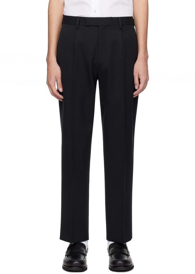 ZEGNA Black Pleated Trousers