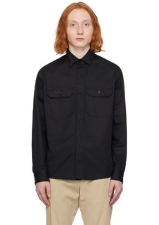 ZEGNA Black Pocket Long Sleeve Shirt