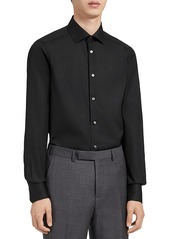 Zegna Black Trofeo Long Sleeve Tailored Fit Shirt