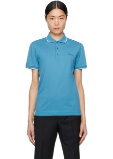 ZEGNA Blue Embroidered Polo