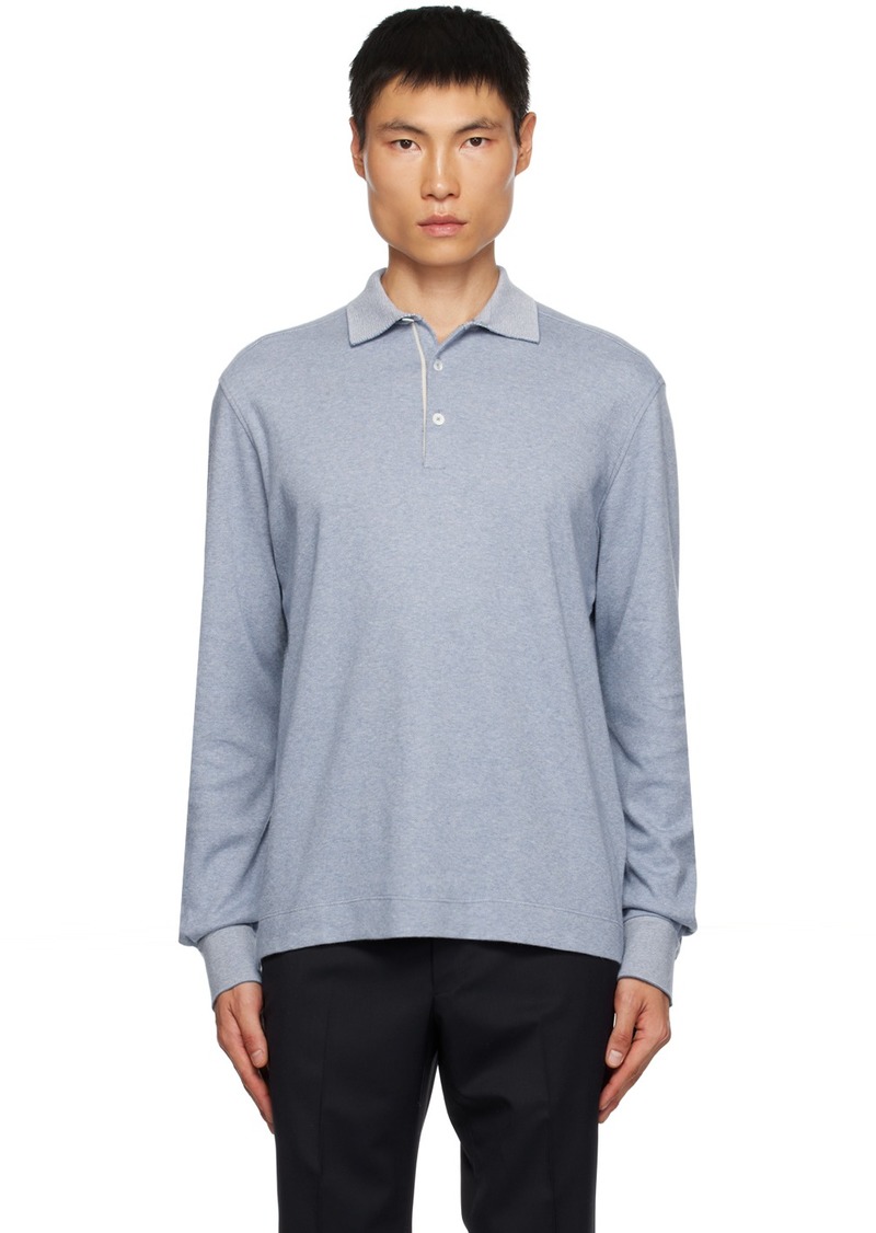 ZEGNA Blue Vented Polo