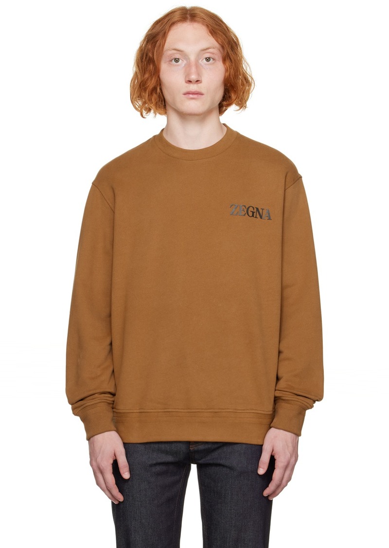 ZEGNA Brown Bonded Sweatshirt