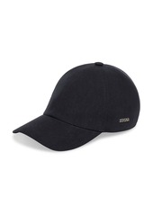 Zegna Dark Blue Linen Baseball Cap