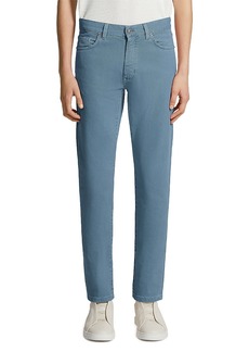 Zegna Delave Garment Dyed Slim Fit Stretch Jeans in Dark Blue