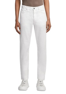 Zegna Garment Dyed Stretch Slim Fit Jeans in White