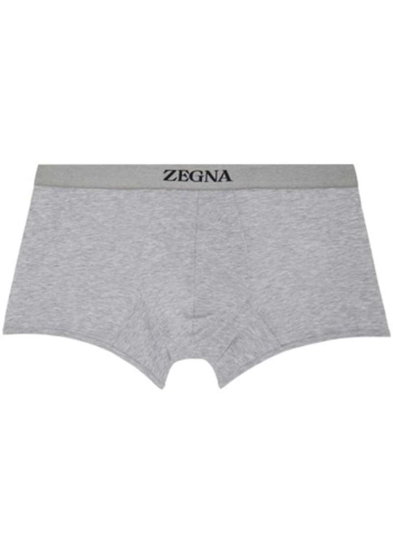 ZEGNA Gray Jacquard Boxer Briefs