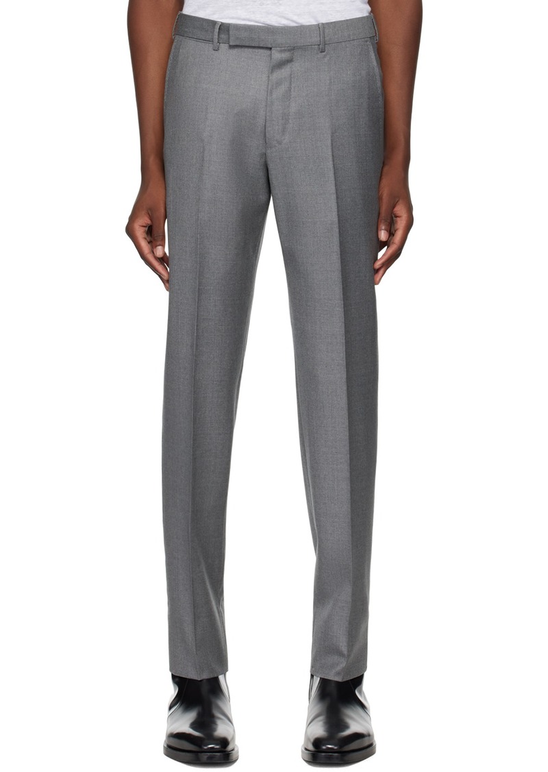 ZEGNA Gray Pleats Trousers