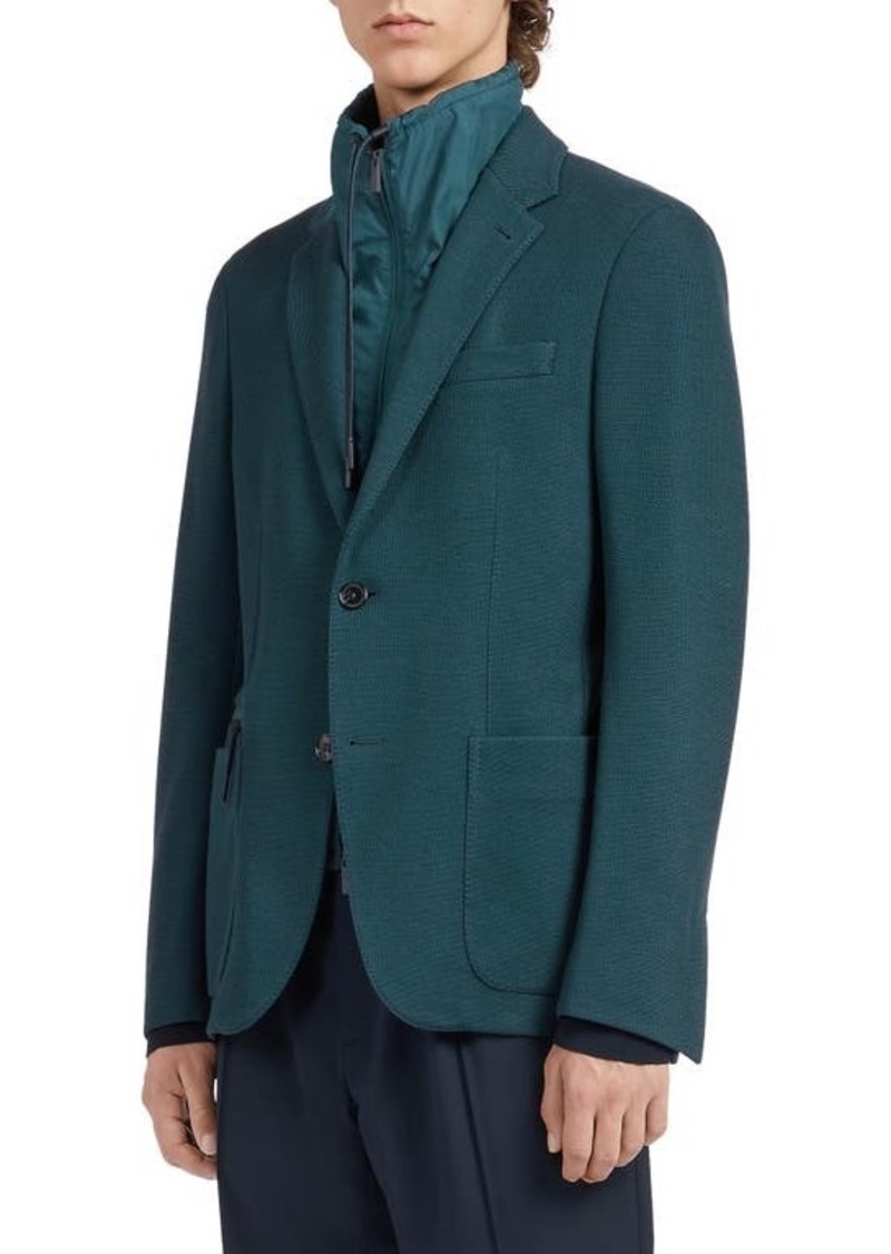 ZEGNA High Performance Wool Jersey Jacket with Removable Technical Bib