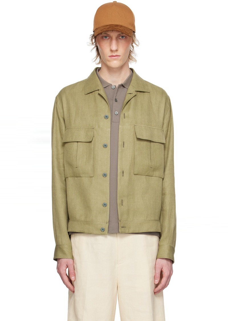 ZEGNA Khaki Flap Pocket Shirt