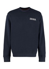 ZEGNA LOGO DETAIL COTTON SWEATSHIRT