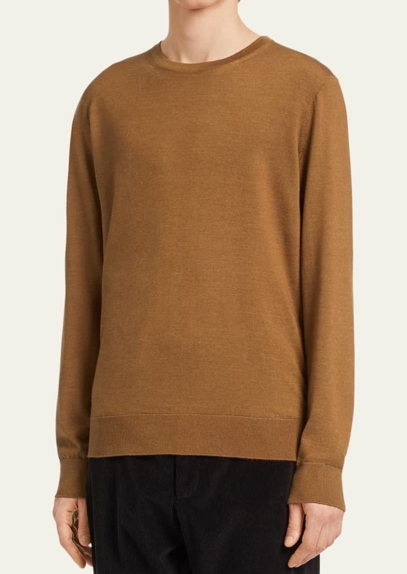 ZEGNA Men's Cashmere-Silk Casheta Light Crewneck Sweater