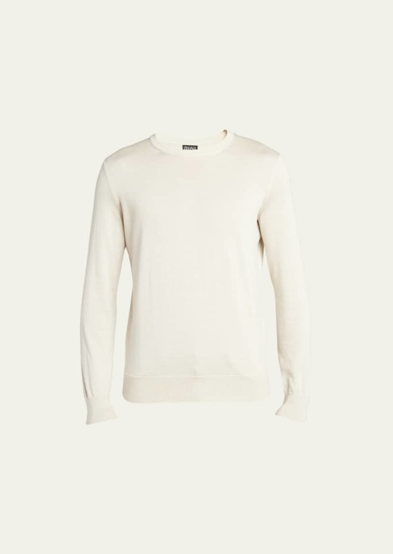 ZEGNA Men's Cashseta Cashmere-Silk Crewneck Sweater