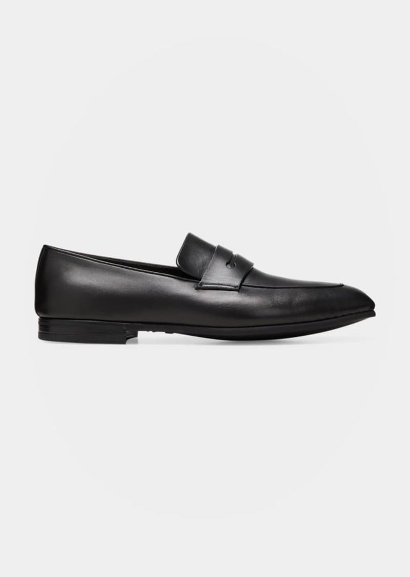 ZEGNA Men's Lasola Leather Penny Loafers