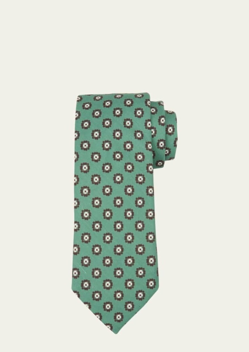 ZEGNA Men's Linen-Silk Printed Tie