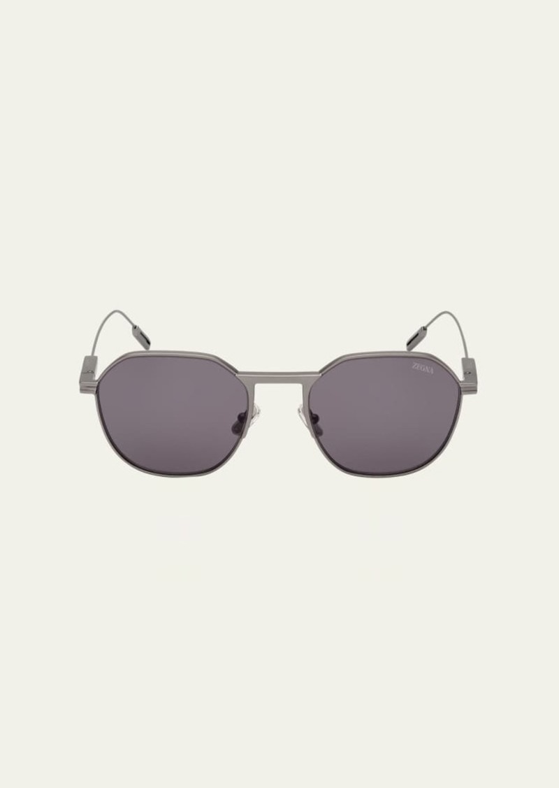 ZEGNA Men's Metal Round Sunglasses