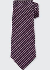 ZEGNA Men's Narrow Stripe Silk Tie