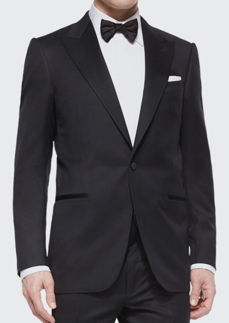 ZEGNA Men's Peak-Lapel One-Button Wool Tuxedo