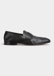ZEGNA Men's Pebbled Leather Penny Loafers
