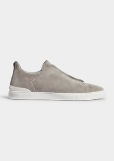 ZEGNA Men's Triple Stitch™ Slip-On Suede Low-Top Sneakers