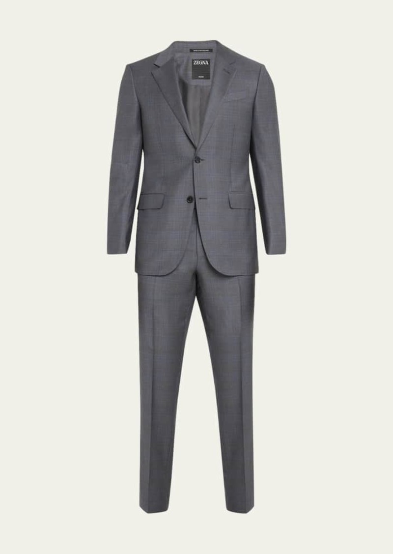 ZEGNA Men's Two-Tone Plaid Wool Suit