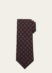 ZEGNA Men's Wool-Silk Geometric Jacquard Tie