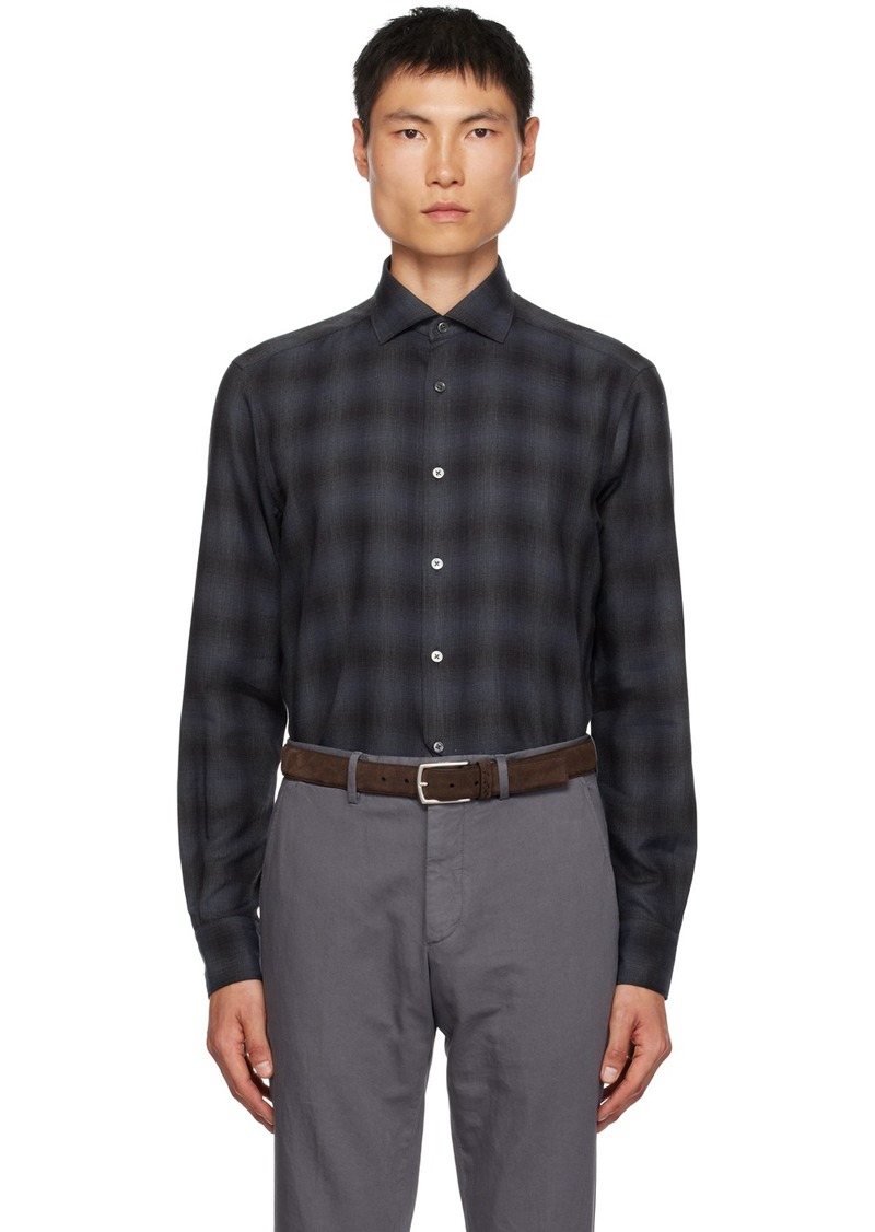 ZEGNA Navy Cashco Shirt