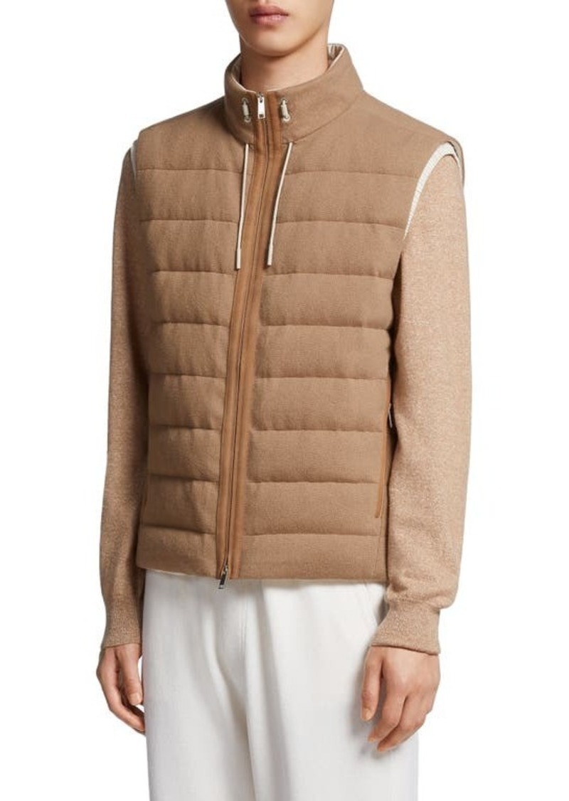 ZEGNA Oasi Elements Channel Quilted Cashmere Down Jacket