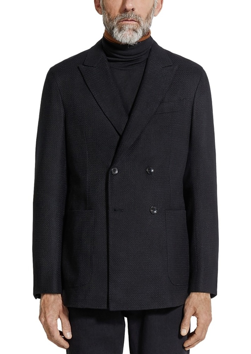 Zegna Oasi Regular Fit Double Breasted Cashmere Sport Jacket