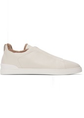 ZEGNA Off-White Deerskin Triple Stitch Sneakers