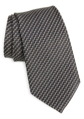 ZEGNA Paglie Micro Pattern Silk Tie in Micro Grey at Nordstrom