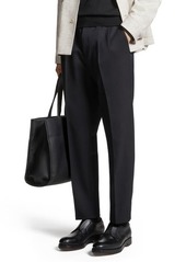 ZEGNA Pleat Front Cotton & Wool Pants