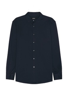 Zegna Pure Cotton Jersey Long Sleeve Shirt