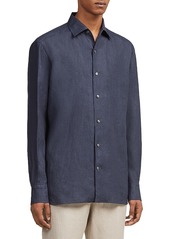 Zegna Pure Linen Long Sleeve Shirt