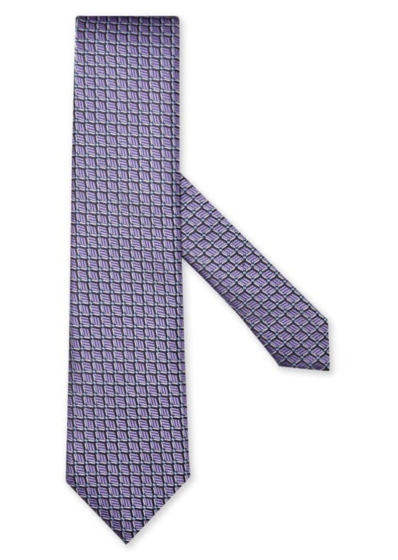 ZEGNA TIES Quadri Colorati Geometric Silk Tie