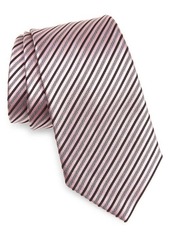 ZEGNA Rasi Stripe Silk Tie in Stripes Pink at Nordstrom