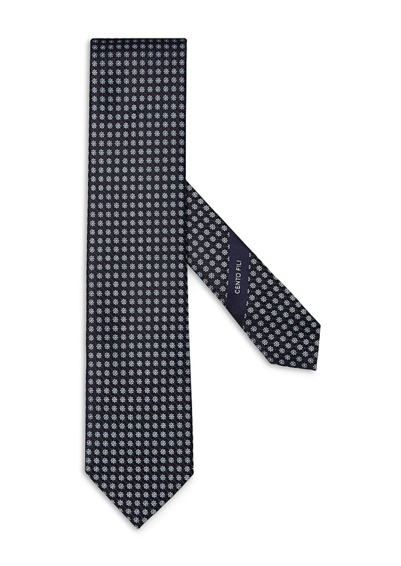 Zegna Silk Floral Motif Necktie